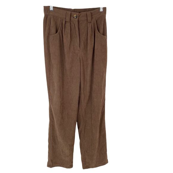 Halara High Waisted Baggy Leg Brown Corduroy women's Size S NWT - Picture 1 of 8